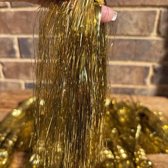 Lot of 20 Gold Tassel Tinsel Holiday Christmas Tree Ornaments 10 Inches Long - Picture 4 of 5
